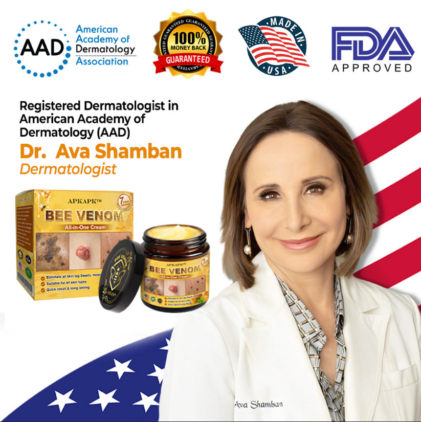 ✅Official Store: APKAPK™ BEE VENOM All-in-One Cream 👨‍⚕️ Dermatology Association (AAD) Approved (Significantly reduces skin swelling, pain, itching, redness, heat, cracking, and skin fatigue) 🐝