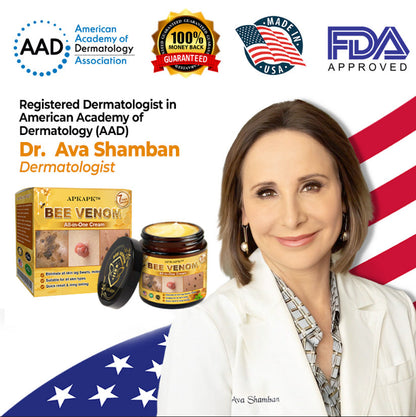 ✅Official Store: APKAPK™ BEE VENOM All-in-One Cream 👨‍⚕️ Dermatology Association (AAD) Approved (Significantly reduces skin swelling, pain, itching, redness, heat, cracking, and skin fatigue) 🐝