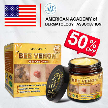 ✅Official Store: APKAPK™ BEE VENOM All-in-One Cream 👨‍⚕️ Dermatology Association (AAD) Approved (Significantly reduces skin swelling, pain, itching, redness, heat, cracking, and skin fatigue) 🐝